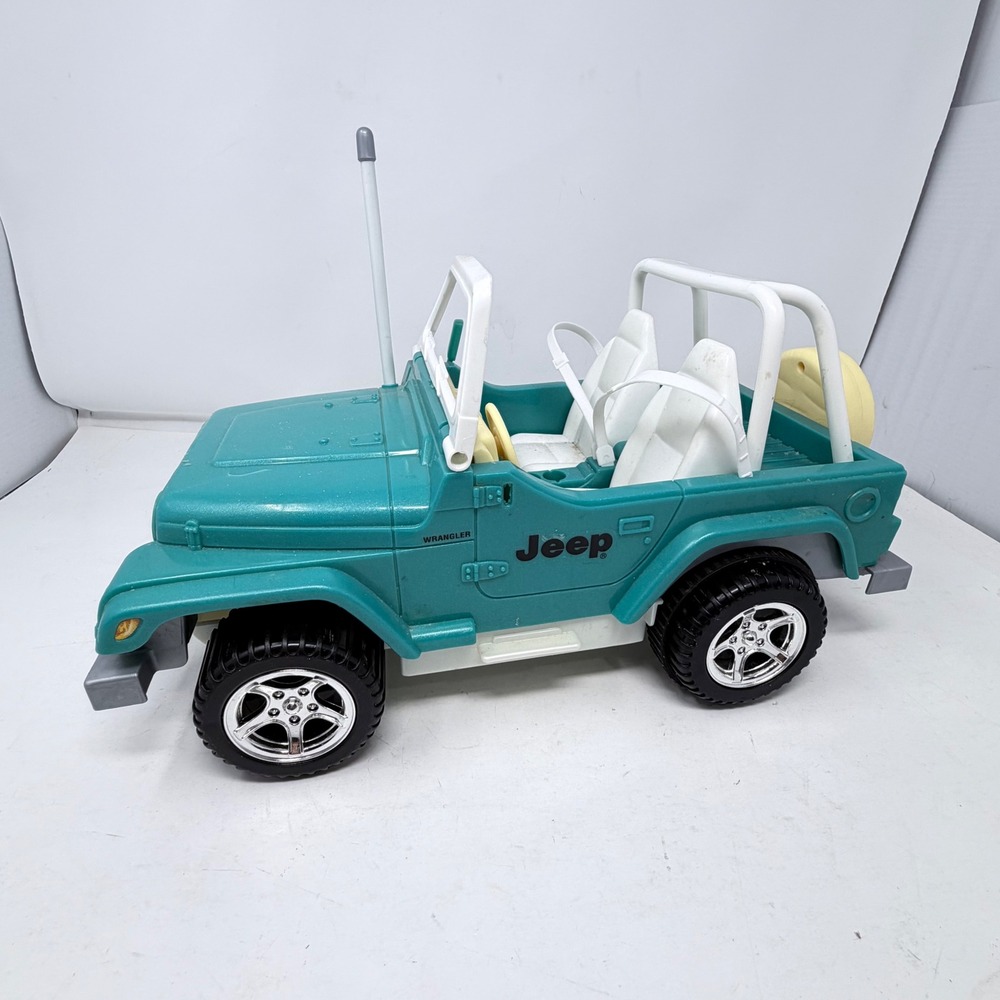 VTG  1999 Mattel‎ Barbie Jeep Wrangler Teal RC Remote Control Vehicle No Remote
